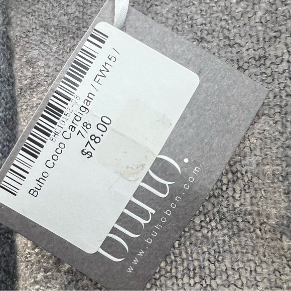NWT buho girls gray wrap over cardigan size 7 balletcore classy prep cozy lgwght - Picture 3 of 8